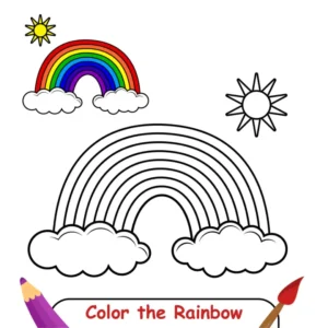 Free Rainbow Picture To Color In