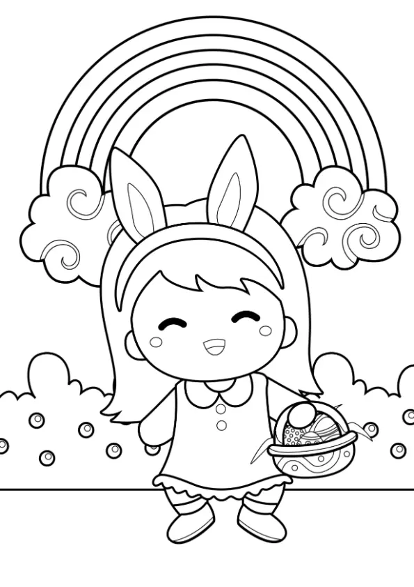 Free Rainbow Picture To Color In