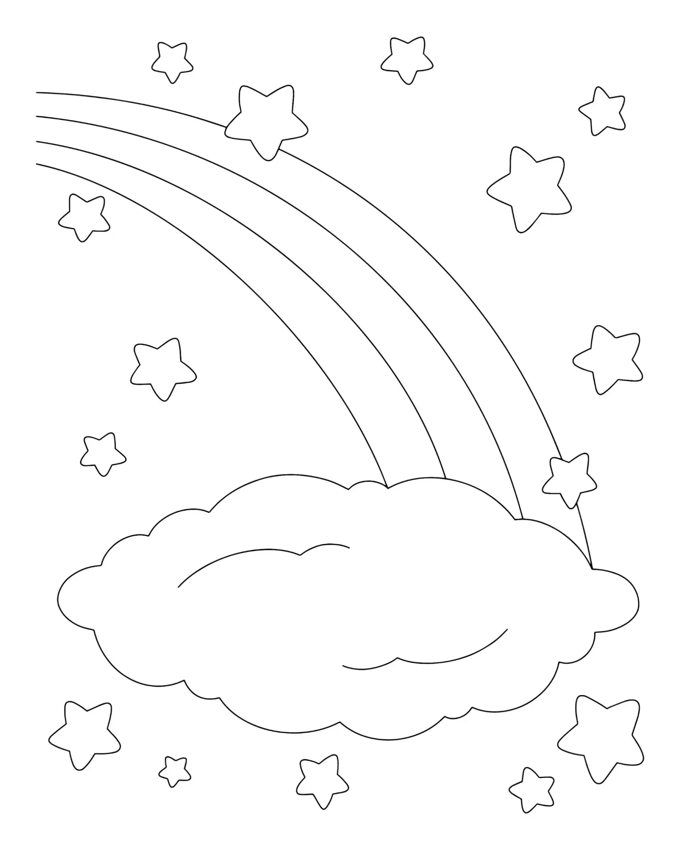 Free Rainbow Picture To Color In