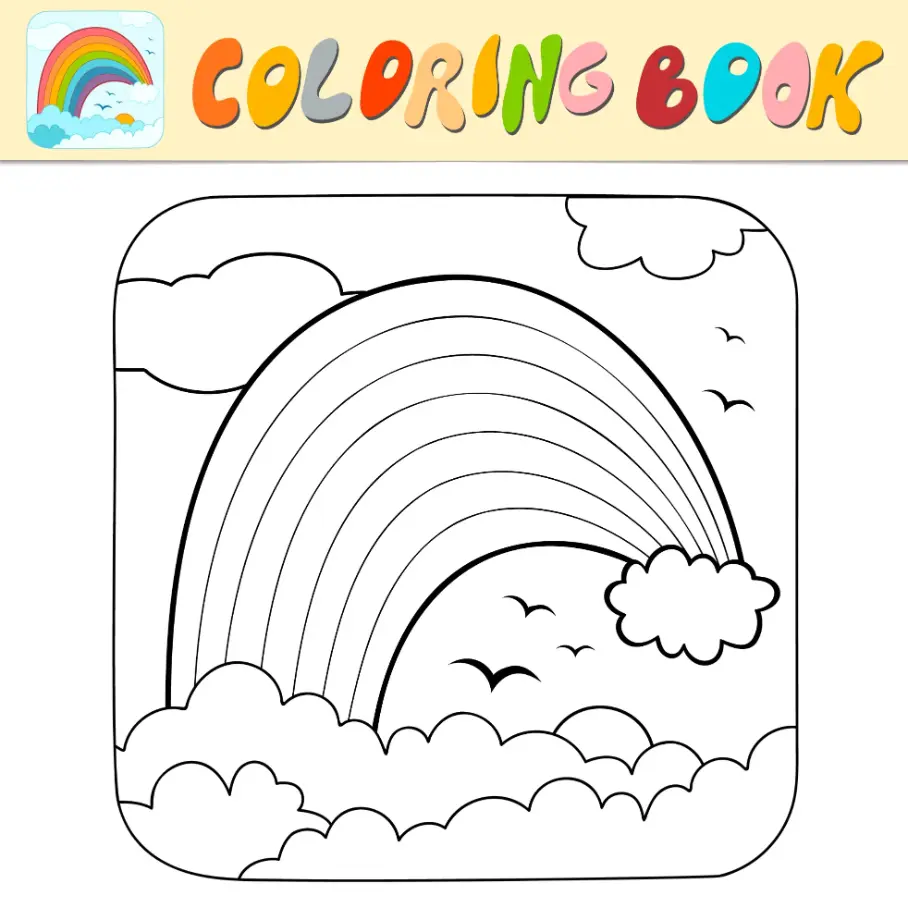 Free Rainbow Picture To Color In