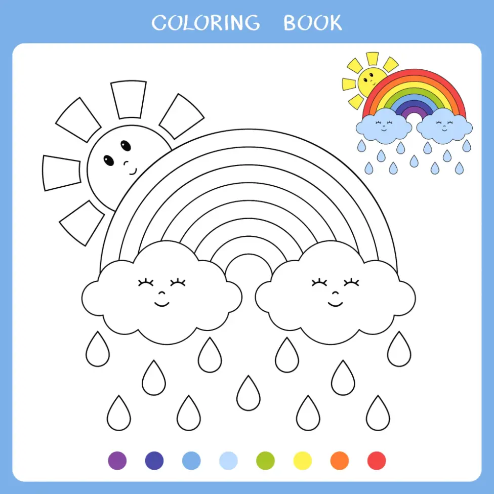 Free Rainbow Picture To Color In