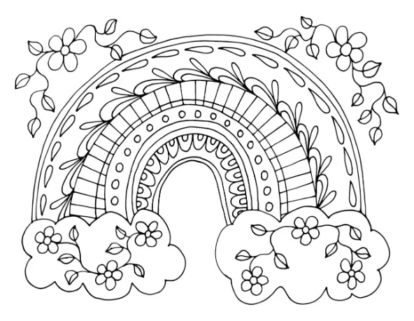 Free Rainbow Picture To Color In