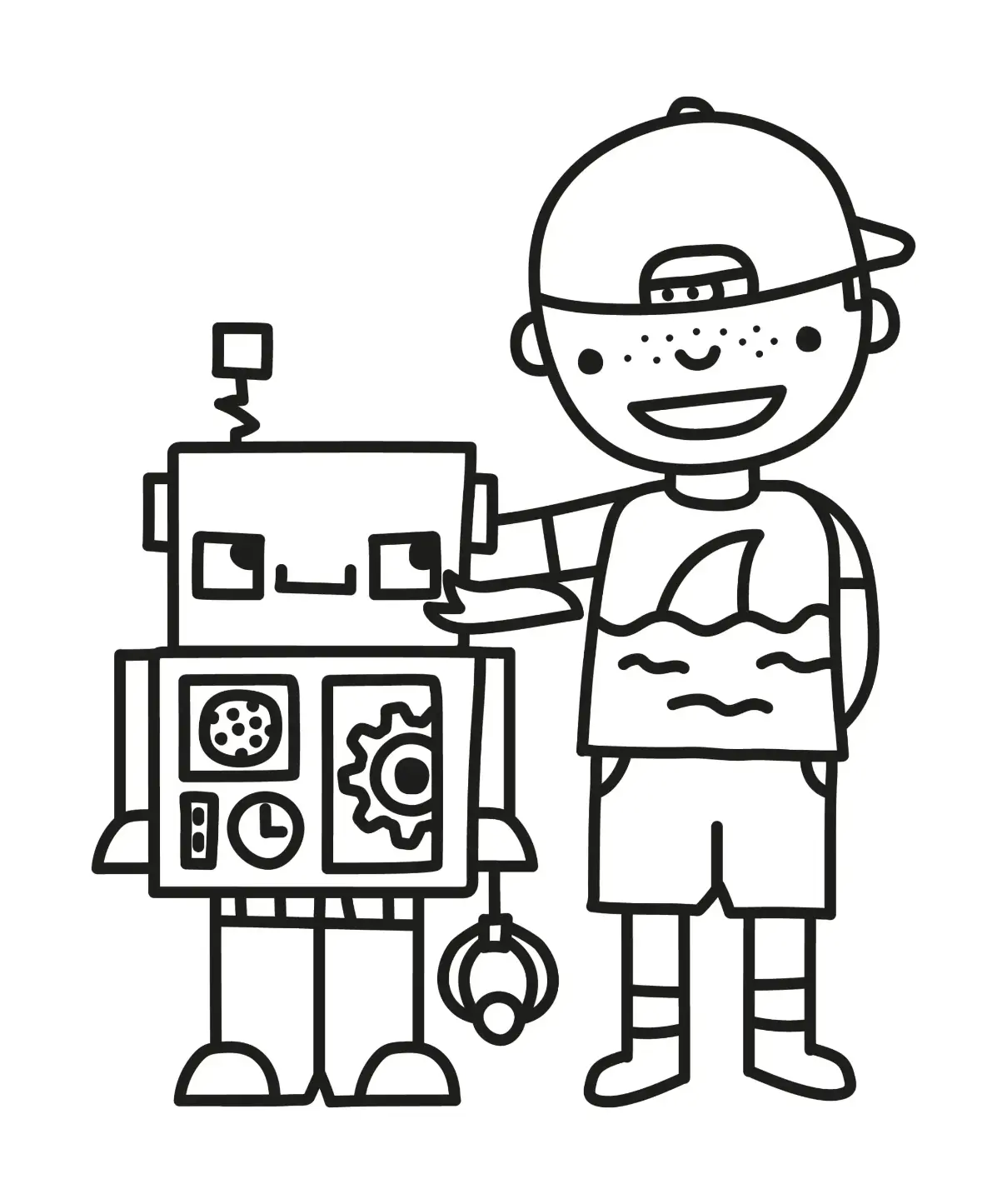 Free Robot Picture To Color In