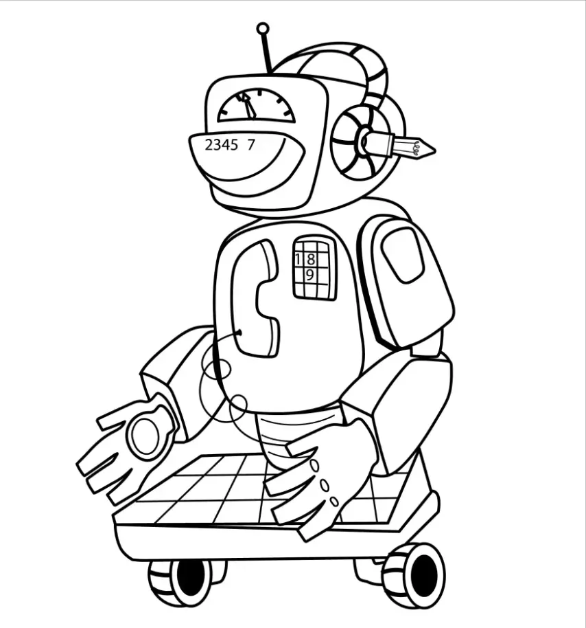 Free Robot Picture To Color In