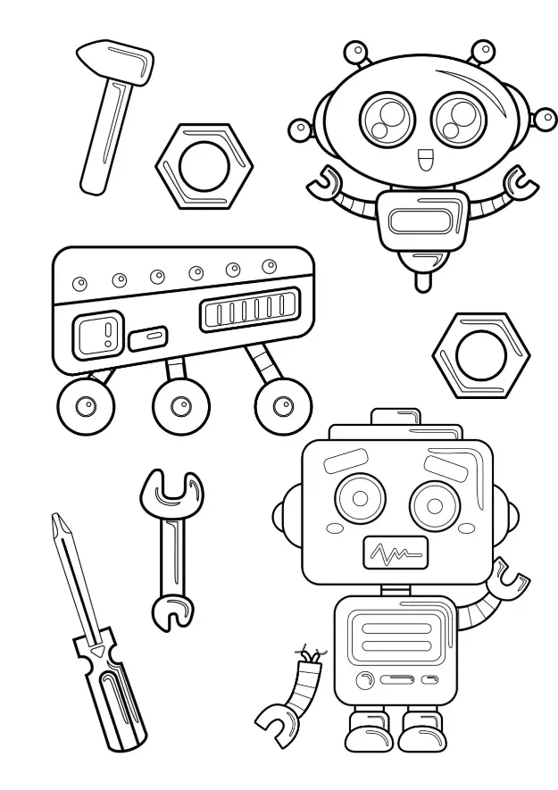 Free Robot Picture To Color In