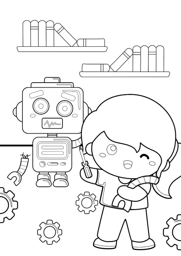 Free Robot Picture To Color In