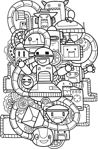 Free Robot Picture To Color In