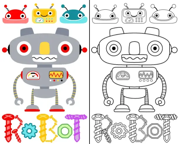 Free Robot Picture To Color In