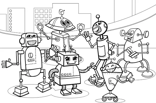 Free Robot Picture To Color In