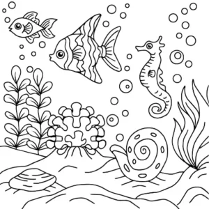 Free Seahorse Picture To Color In