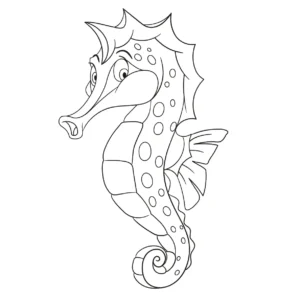 Free Seahorse Picture To Color In