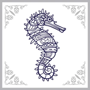 Free Seahorse Picture To Color In