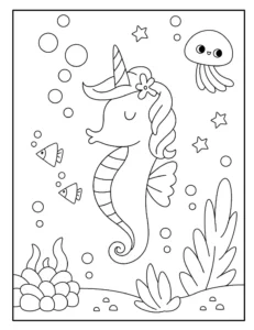 Free Seahorse Picture To Color In