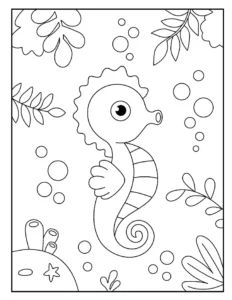 Free Seahorse Picture To Color In