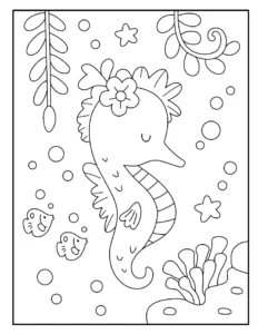 Free Seahorse Picture To Color In