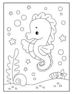 Free Seahorse Picture To Color In