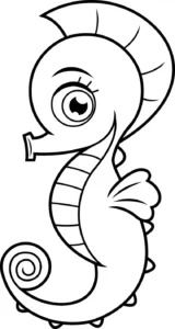 Free Seahorse Picture To Color In