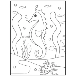 Free Seahorse Picture To Color In