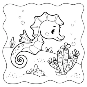 Free Seahorse Picture To Color In