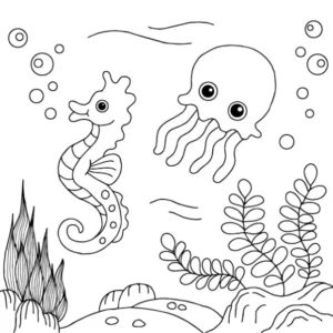 Free Seahorse Picture To Color In