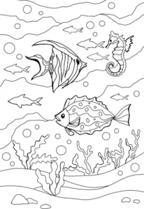 Free Seahorse Picture To Color In