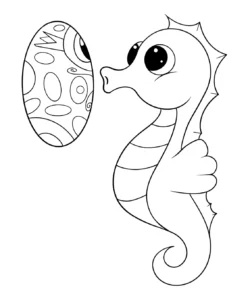 Free Seahorse Picture To Color In