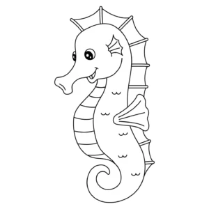 Free Seahorse Picture To Color In