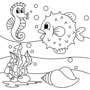 Free Seahorse Picture To Color In