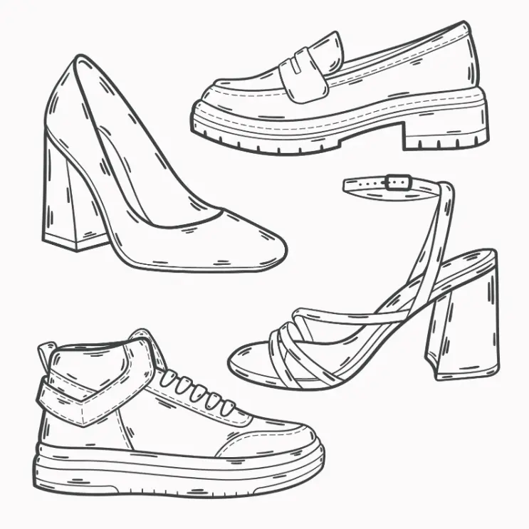 Free Shoe Picture To Color In