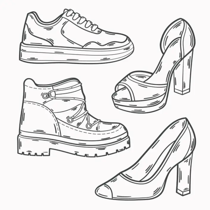 Free Shoe Picture To Color In