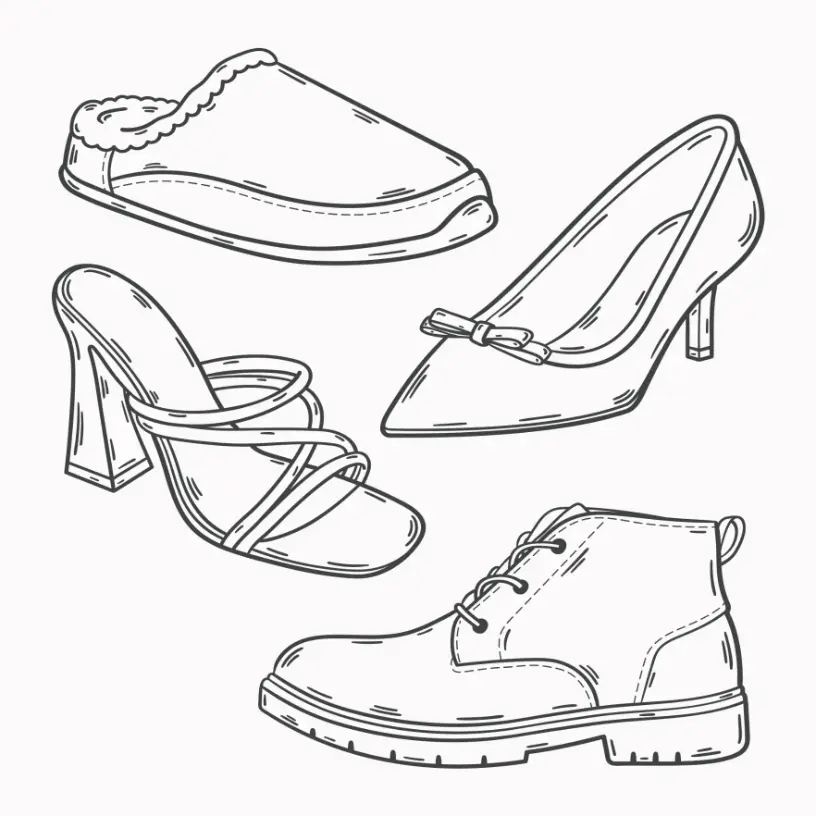 Free Shoe Picture To Color In