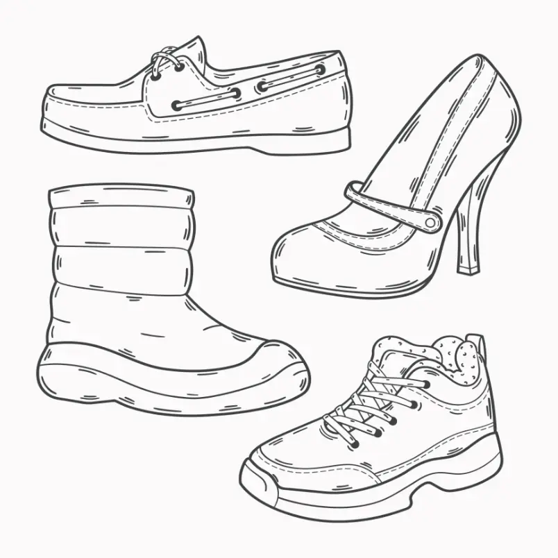 Free Shoe Picture To Color In