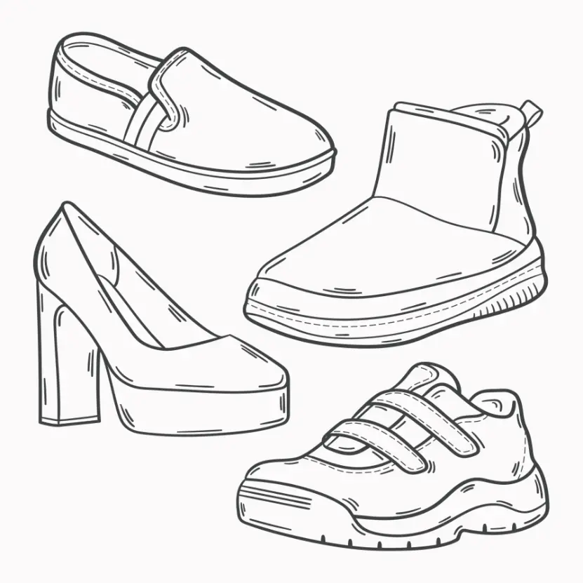 Free Shoe Picture To Color In