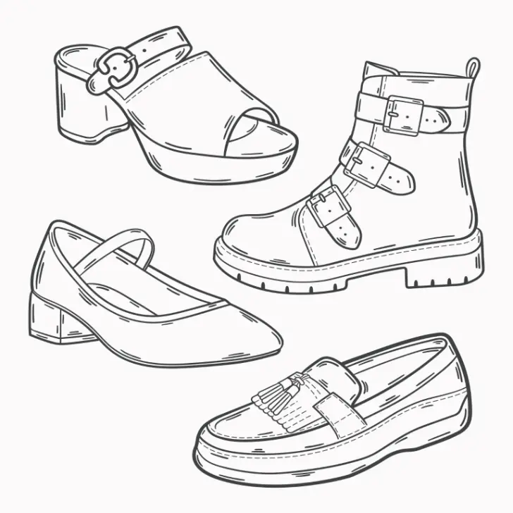 Free Shoe Picture To Color In