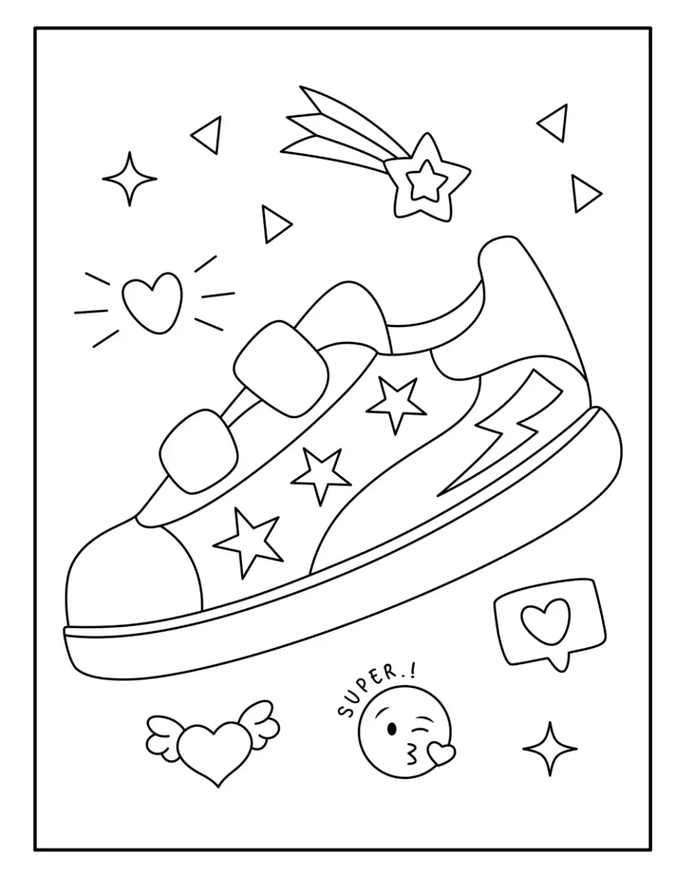 Free Shoe Picture To Color In