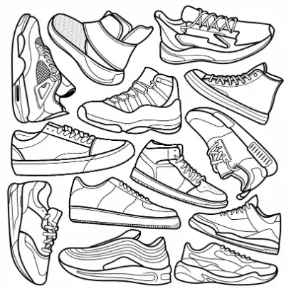 Free Shoe Picture To Color In