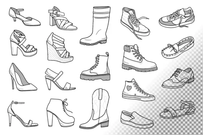 Free Shoe Picture To Color In