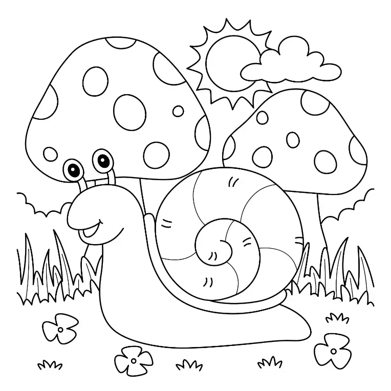 Free Snail Picture To Color In