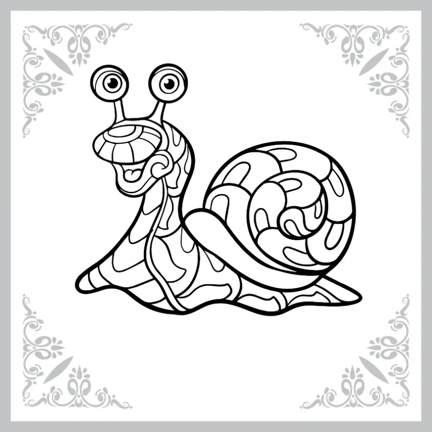 Free Snail Picture To Color In