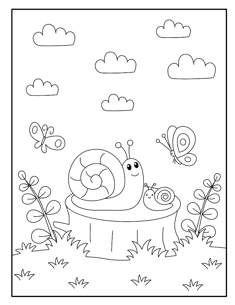 Free Snail Picture To Color In