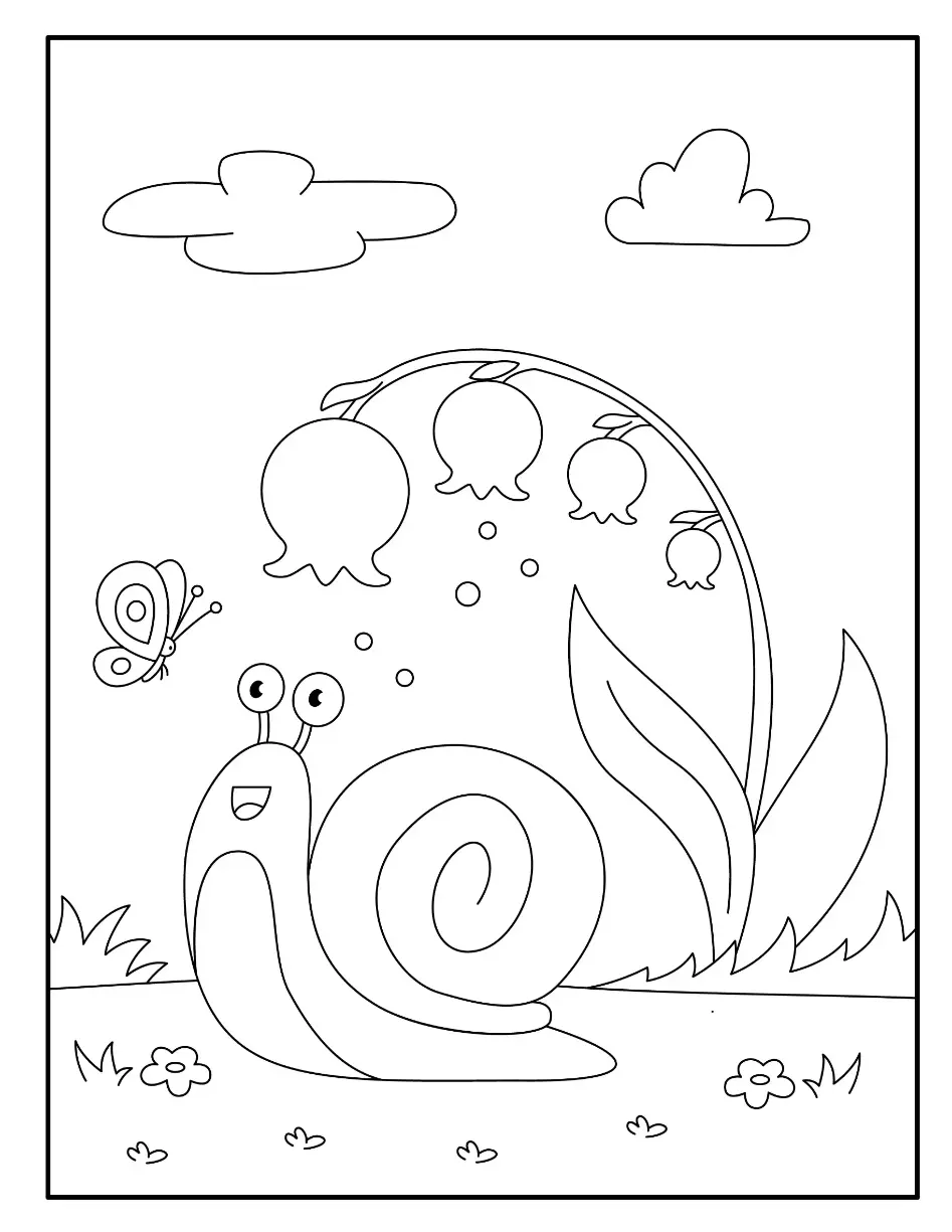 Free Snail Picture To Color In