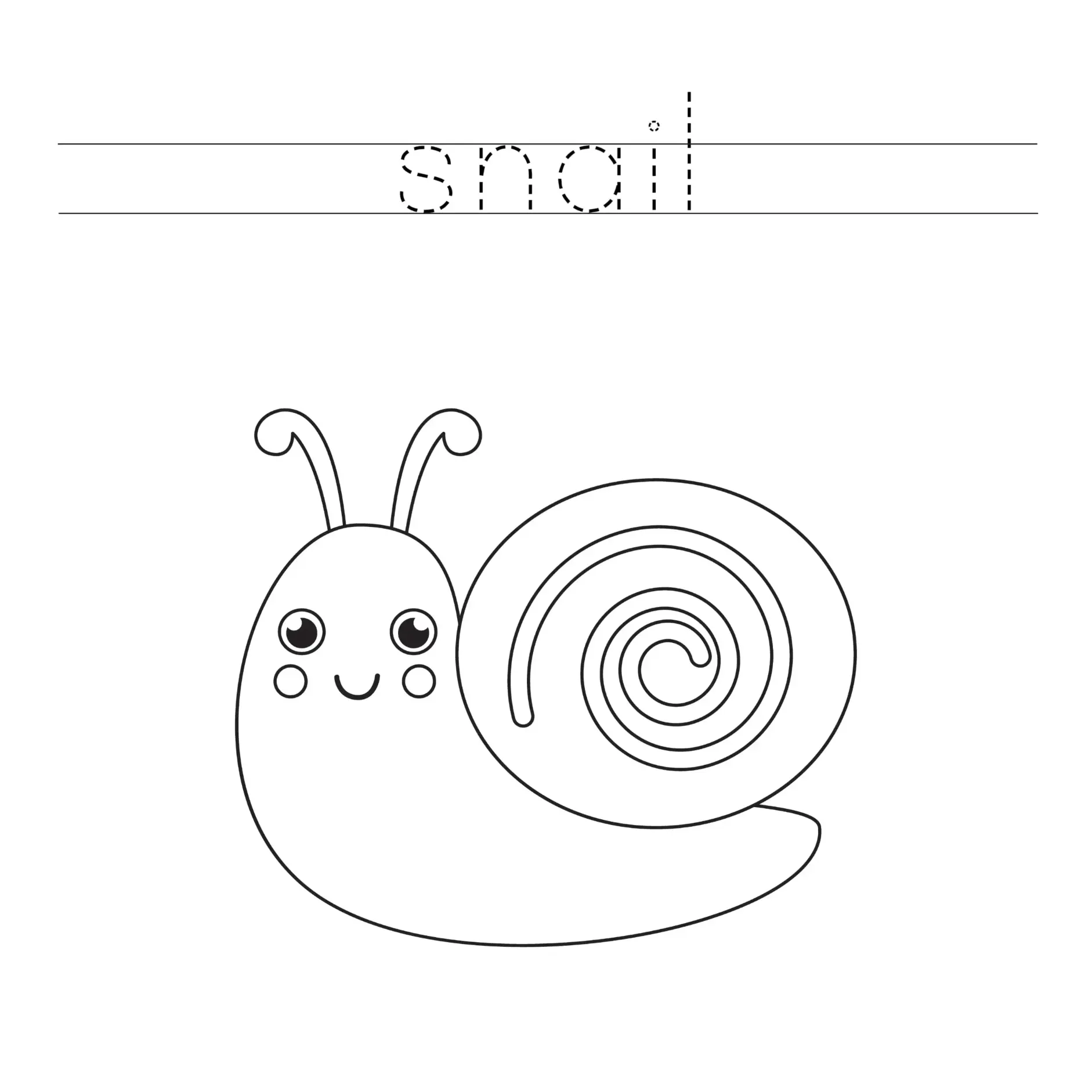 Free Snail Picture To Color In