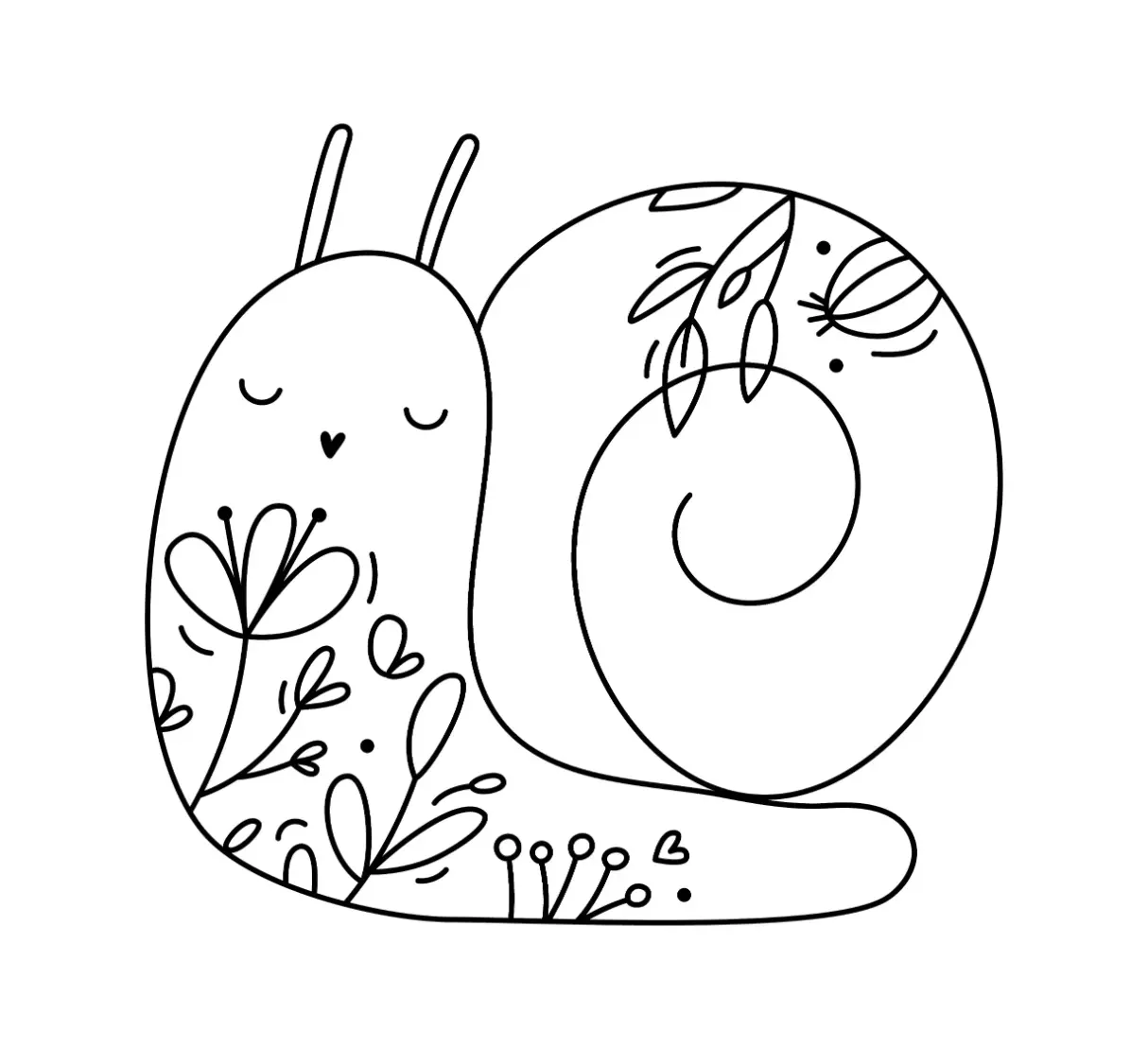 Free Snail Picture To Color In