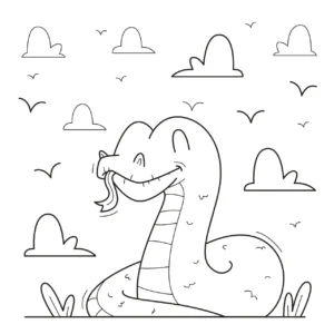 Free Snake Picture To Color In