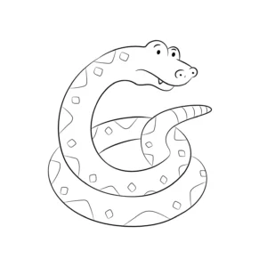 Free Snake Picture To Color In