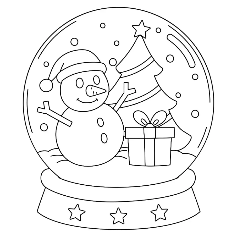 Free Snow Globe Picture To Color In