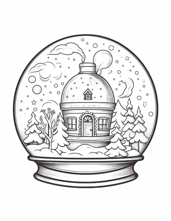 Free Snow Globe Picture To Color In