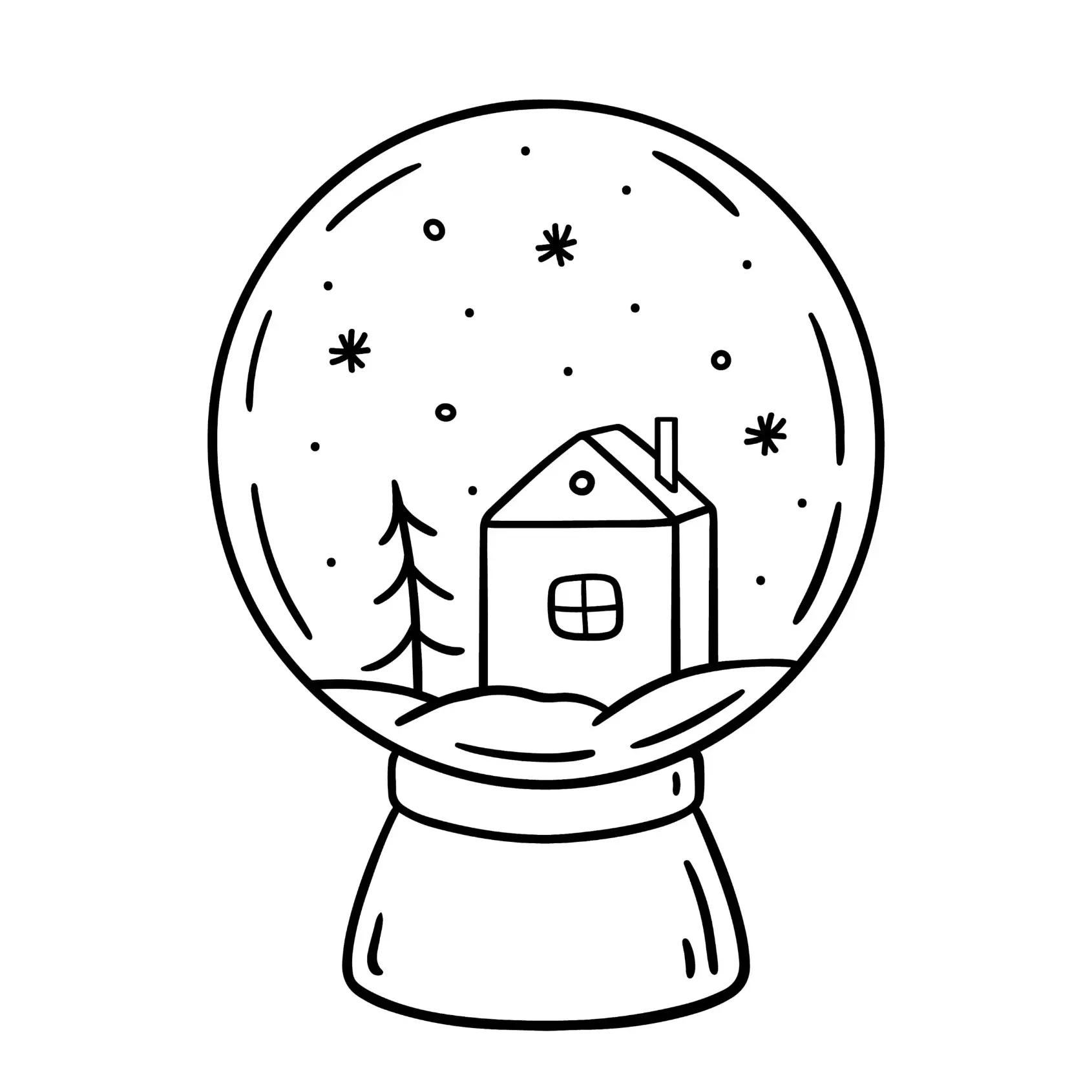 Free Snow Globe Picture To Color In