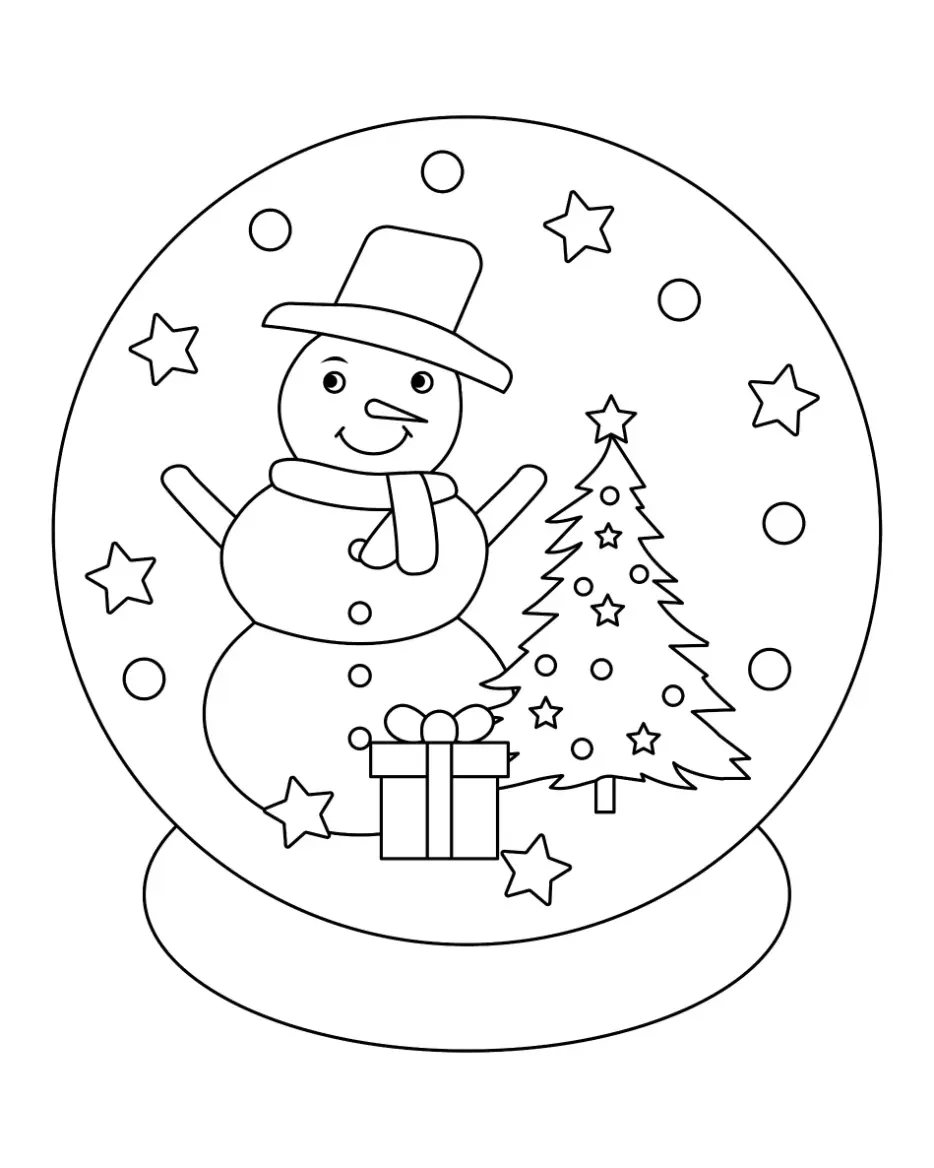 Free Snow Globe Picture To Color In