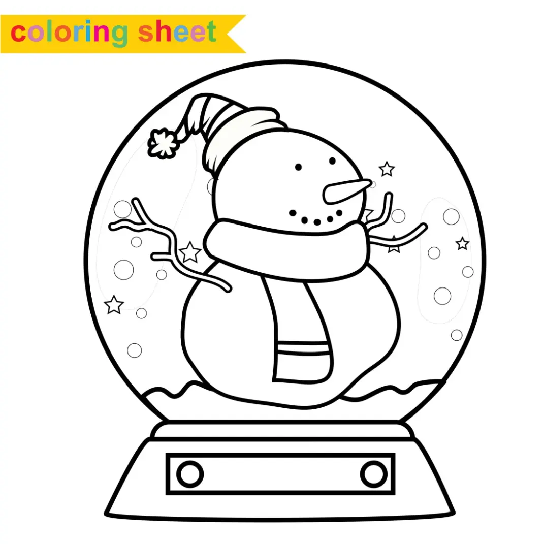 Free Snow Globe Picture To Color In